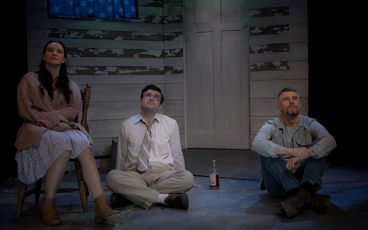 Mollie Mooney, Darcy Kent, and Charlie Cousins in <em>Heroes of the Fourth Turning</em> (photograph by Jodie Hutchinson)
